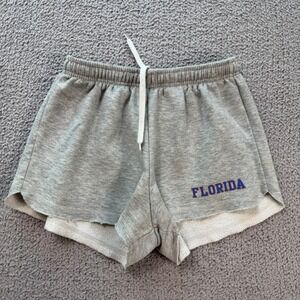 Florida Gators Heather Gray Sweat Shorts Womens Large Raw Hem Athletic Gym Cheer